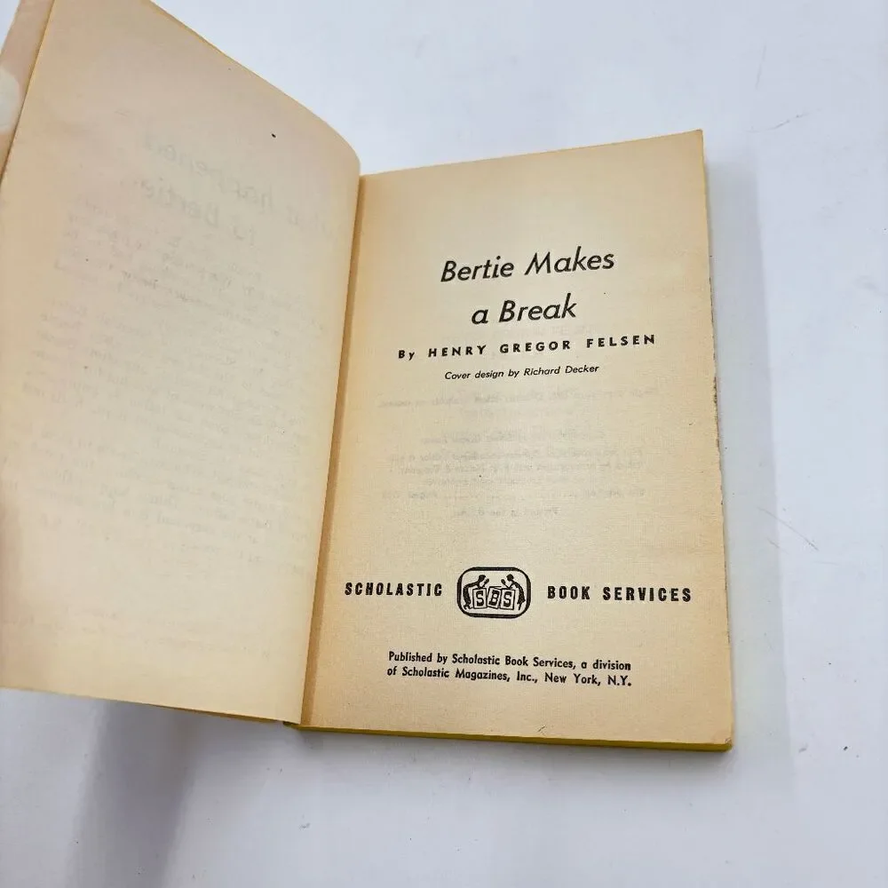 (1963) BERTIE MAKES A BREAK: HENRY G‎ FELSEN/ Vintage PB 5th printing
